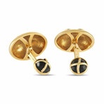 Tiffany & Co. // Tiffany 18K Yellow Gold Enamel Cufflinks // Estate