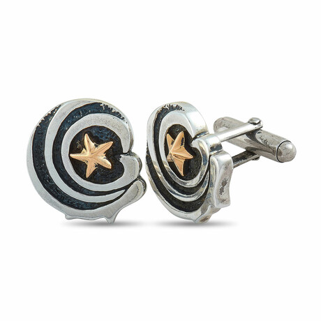King Baby // Silver Eagle Star Cufflinks // New