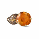 Chanel // 18K Yellow Gold + Brown Diamond + Citrine Ring // Ring Size: 5.5 // Estate