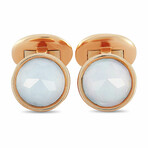 Antonellis // 18K Rose Gold + Moonstone Cufflinks // New