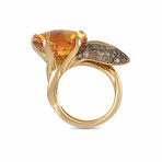 Chanel // 18K Yellow Gold + Brown Diamond + Citrine Ring // Ring Size: 5.5 // Estate