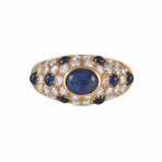 Cartier // 18K Yellow Gold Diamond + Sapphire Ring // Ring Size: 5 // Estate