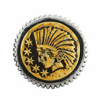 King Baby // Silver Liberty Headdress Concho Cufflinks // New