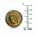 King Baby // Silver Liberty Headdress Concho Cufflinks // New