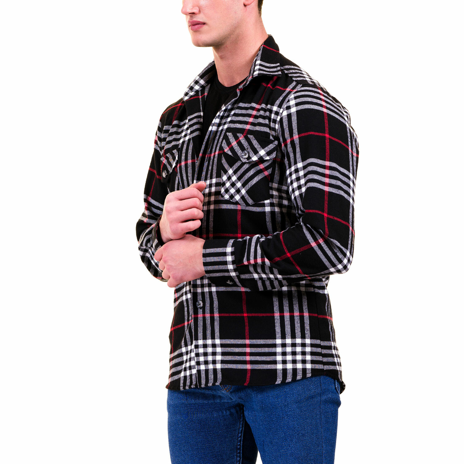 Flannel Shirts // Black + White + Red Checkered (XS) - Amedeo Exclusive ...
