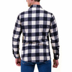Flannel Shirts // Navy Blue + White Checkered (M)