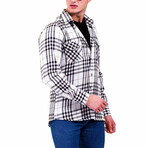 Checkered Flannel // White + Black (XL)