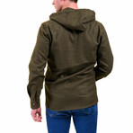 Hooded Flannel // Olive Green (L)