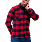 Checkered Flannel // Red + Black (S)