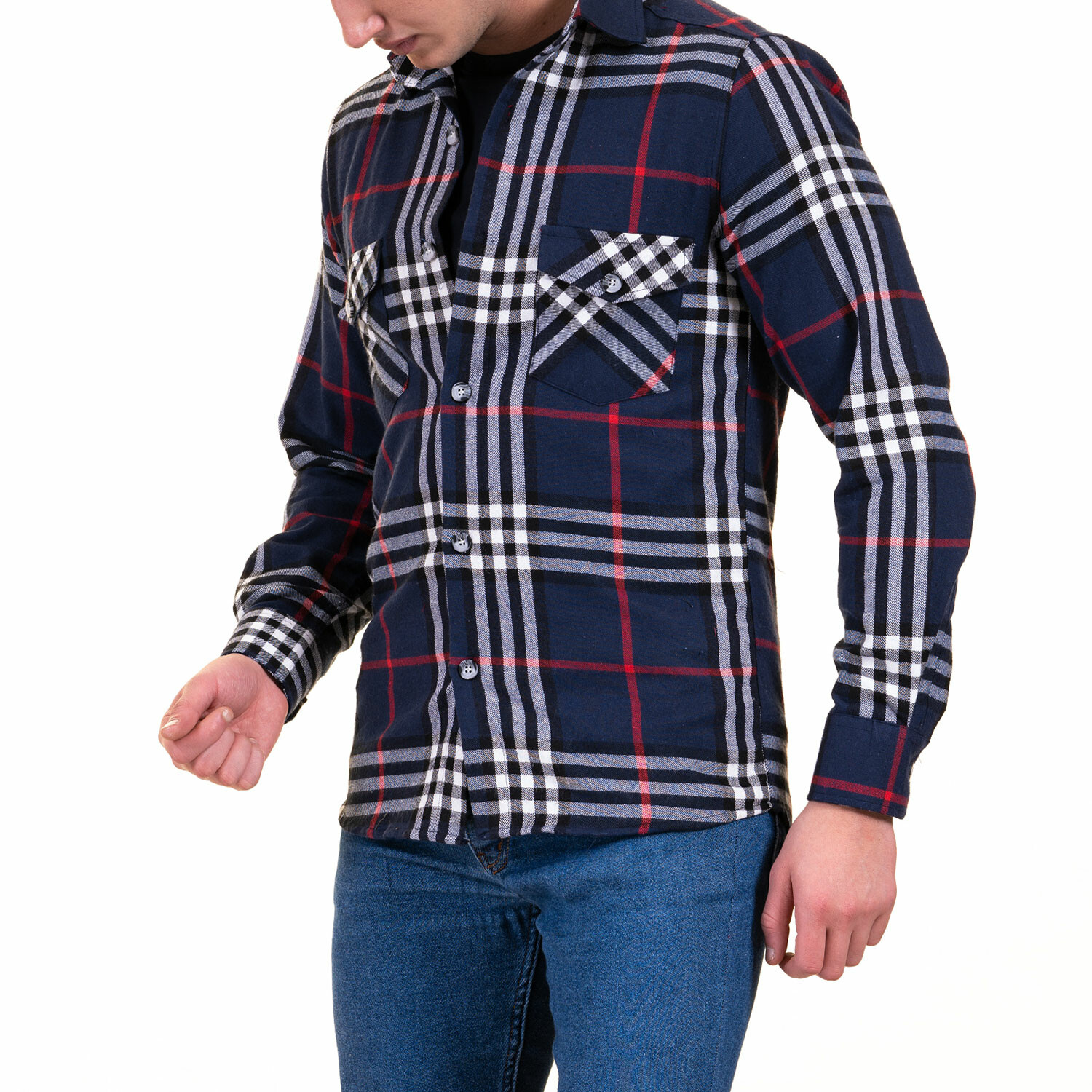 Checkered Flannel // Blue + White + Red (XL) - Amedeo Exclusive - Touch ...