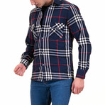 Flannel Shirts // Blue + White + Red Plaid (XL)