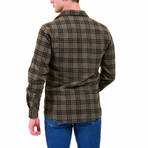 Checkered Flannel // Olive Green + Black (M)