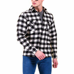Checkered Flannel // Black + White (XL)