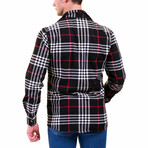 Checkered Flannel // Black + White + Red (L)
