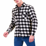 Checkered Flannel // Black + White (2XL)