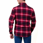 Checkered Flannel // Red + Black + White (S)