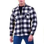 Flannel Shirts // Navy Blue + White Checkered (XS)