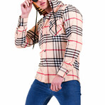 Plaid Hooded Flannel // Tan (L)
