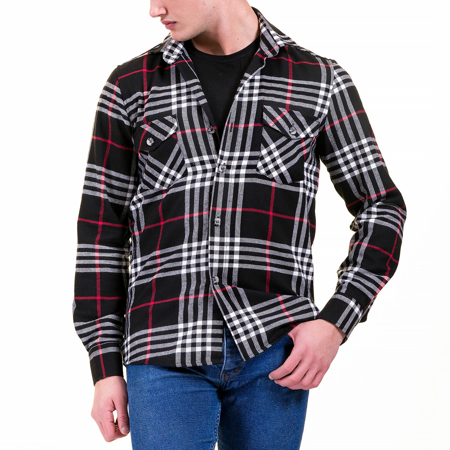 Flannel Shirts // Black + White + Red Checkered (2XL) - Amedeo ...
