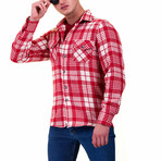Checkered Flannel // Red + White (XL)
