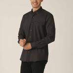 Avery Button Up // Dark Brown (Medium)