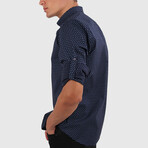 Bentley Button Up // Spotty Navy (Medium)