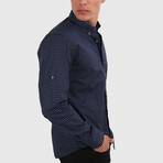 Bentley Button Up // Spotty Navy (Medium)