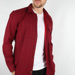 Reed Button Up // Burgundy (Medium)