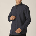 Jordan Button Up // Navy + White (Medium)