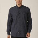 Jordan Button Up // Navy + White (Medium)