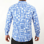 Ronan Button Up // Blue Patterned (Medium)