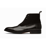 Suede Combination Balmoral Boots // Black (US: 7)
