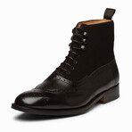 Suede Combination Balmoral Boots // Black (US: 7)