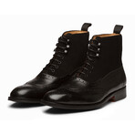 Suede Combination Balmoral Boots // Black (US: 7)