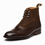 Suede Combination Balmoral Boots // Dark Brown (US: 8)