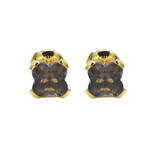Mauboussin // 18K Yellow Gold + Smoky Quartz Stud Earrings // Pre-Owned