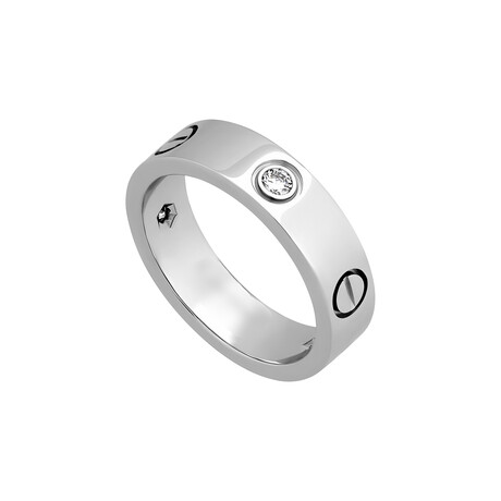 Cartier // 18K White Gold 3 Diamond Love Ring // Ring Size: 4.75 // Pre-Owned