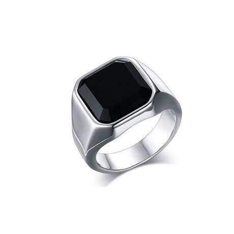 Agate Signet Ring // Black (7)