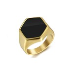 Hexagon Signet Ring // Gold (10)