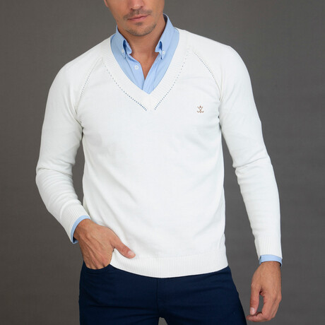 Arma V-Neck Pullover // Ecru (XS)