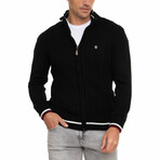 Arnau Cardigan // Black + Ecru (3XL)