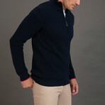 Cristian Cardigan // Navy + Bordeaux (XL)