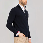 Cristian Cardigan // Navy + Bordeaux (XL)