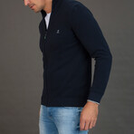 Bilbao Cardigan // Navy + Gray (2XL)