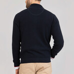 Cristian Cardigan // Navy + Bordeaux (XL)