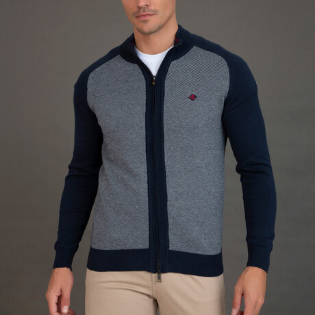 Bruno Cardigan // Navy + Gray Melange (XS)