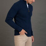 Edrick Textured Cardigan // Navy (XL)