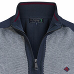 Bruno Cardigan // Navy + Gray Melange (M)