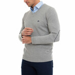Saul V-Neck Summer Pullover // Gray Malange (L)