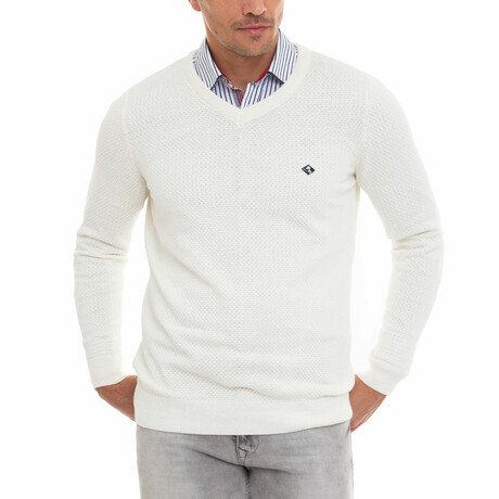 Saul V-Neck Summer Pullover // Ecru (XS)